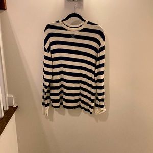 Mens navy blue striped shirt